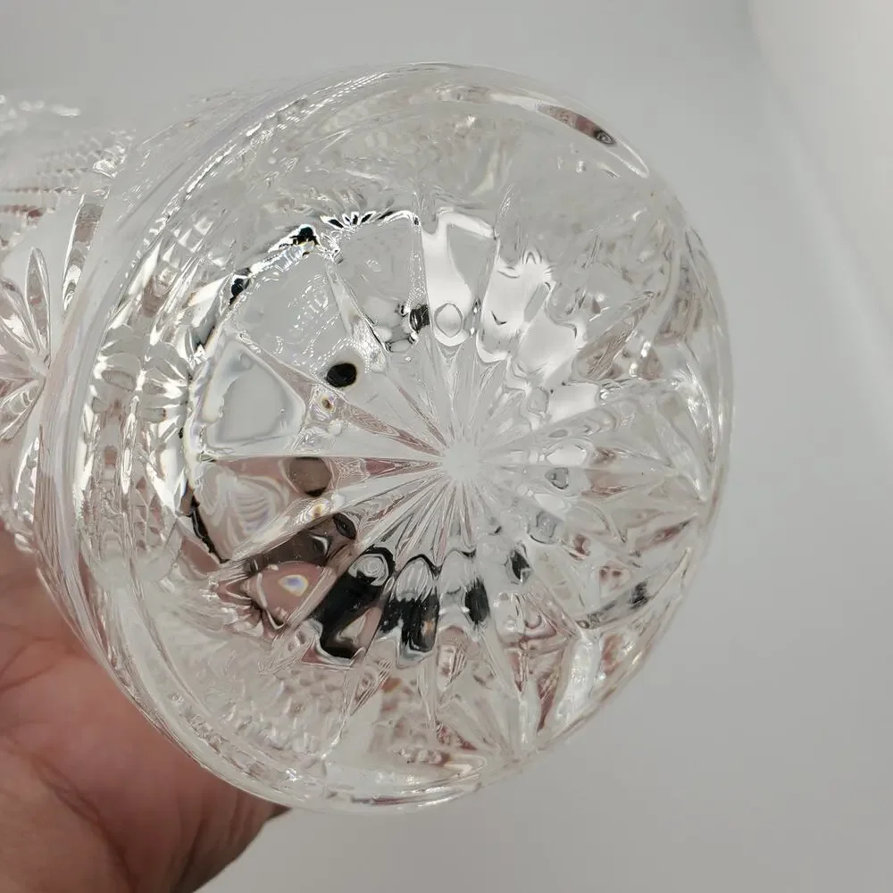 Vintage Royal Crystal Rock Dorico 24% Lead Crystal Vase RCR Italy Heavy Hob Nail